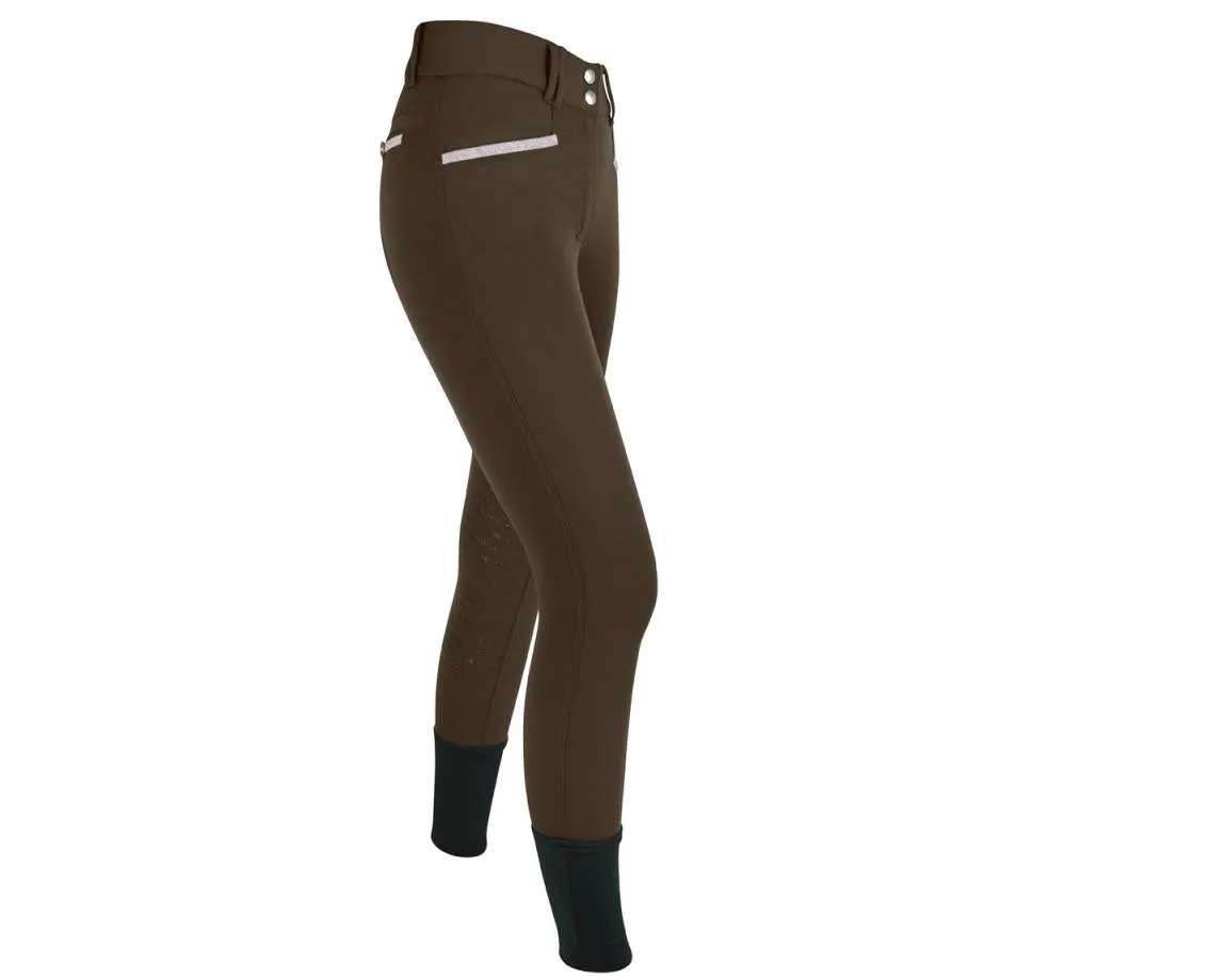 Бриджи HE Brilliant с полной силиконовой леей 36 коричневые