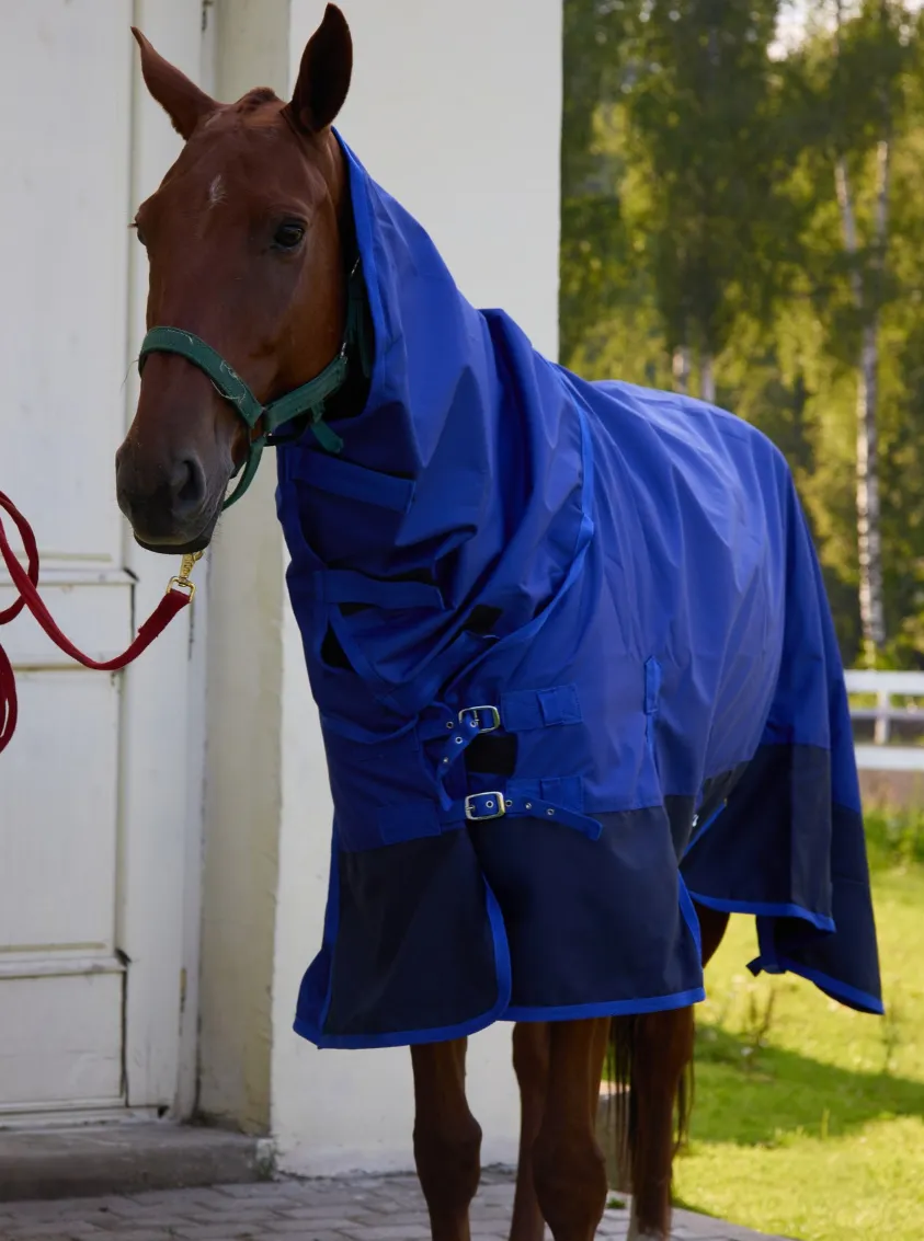 Попона дождевая HorsePlanet (155, Cиний)