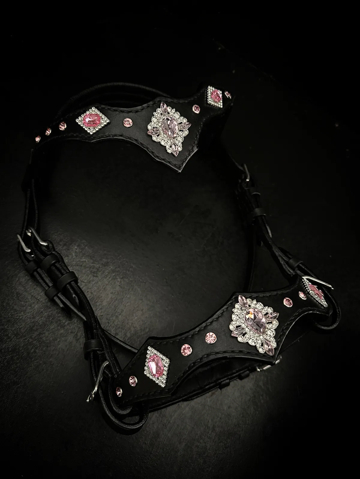 Уздечка для пони розовые стразы