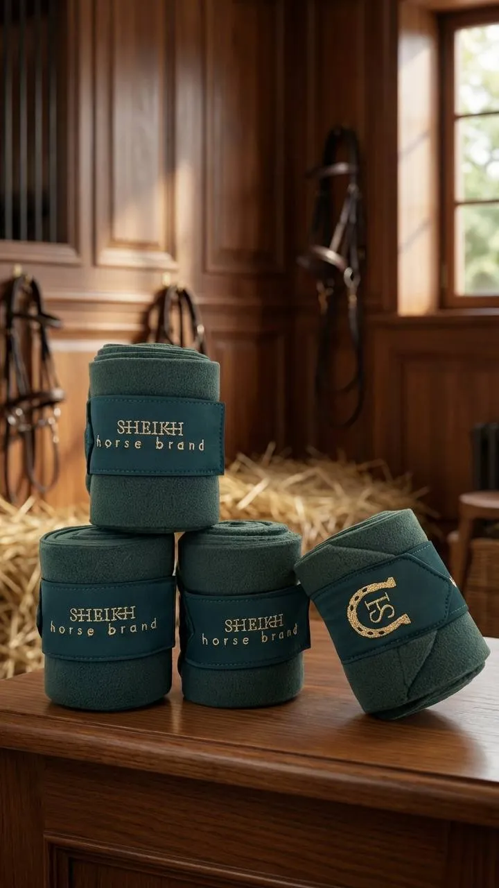 Спортивные бинты для лошадей от SHEIKH HORSE BRAND, цвет зеленый
