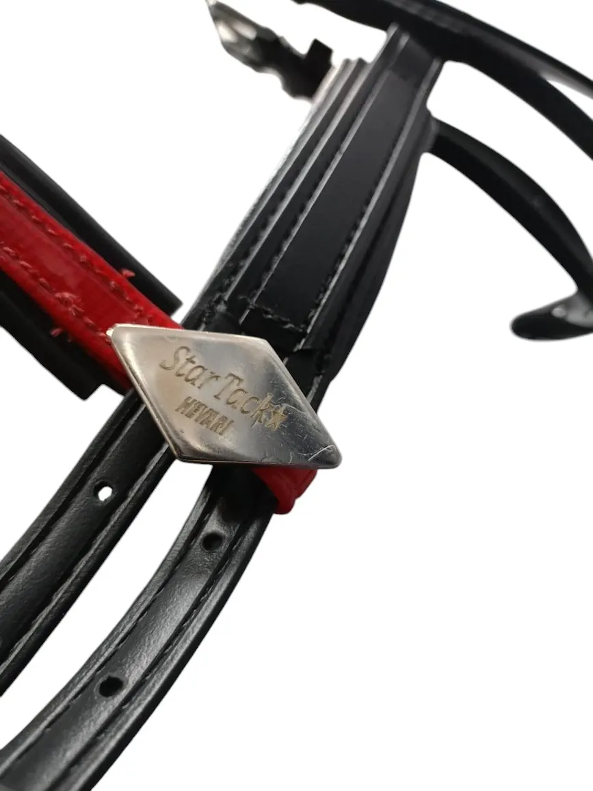 Уздечка рысистая биотан с оберчеком (черный с синим)