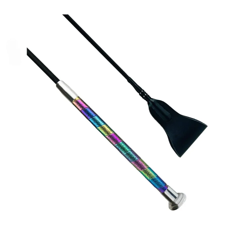 Хлыст York Aurora конкурный черный с радужной ручкой 65 см