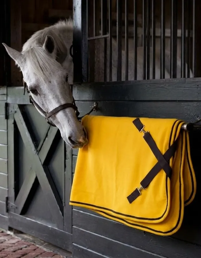 Попона флисовая для лошади конный спорт, верховая езда ОколоКони, цвет горчица, р-р 135