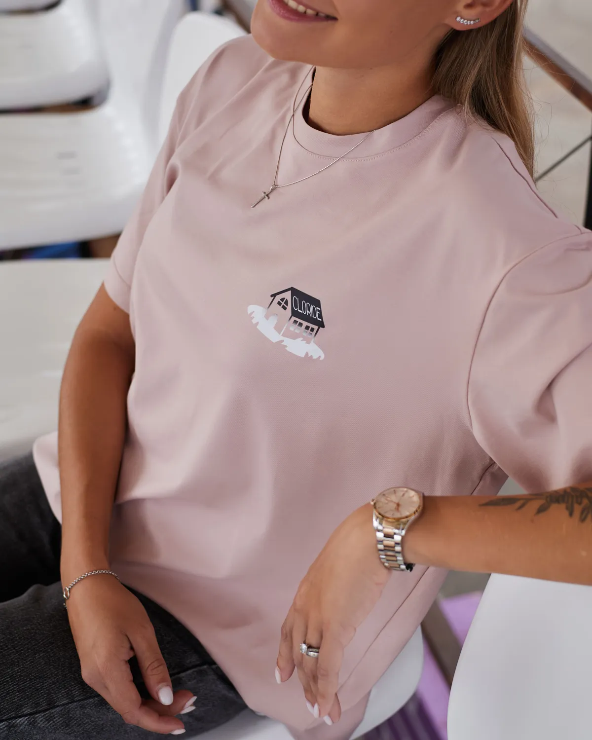 Футболка пудрово-розовая House