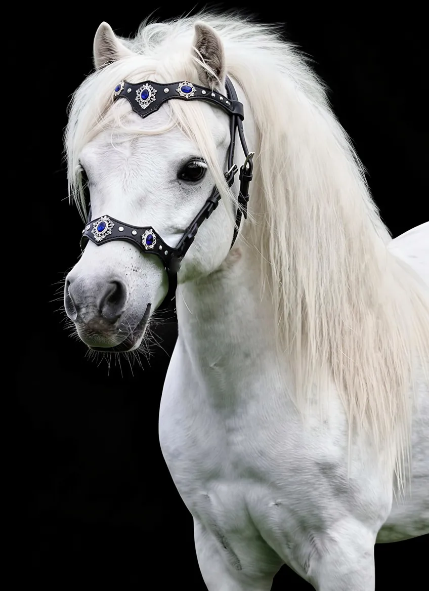 Уздечка для пони синии стразы 