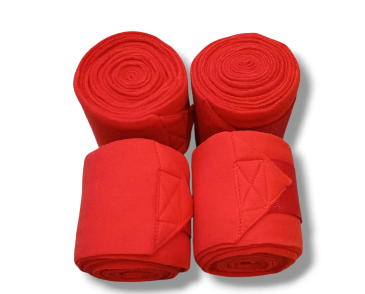 Флисовые бинты для лошади (красные)