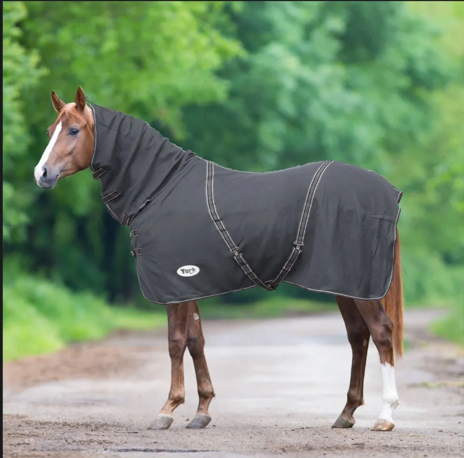 Попона York Rosalie флисовая с капором серая 125 см