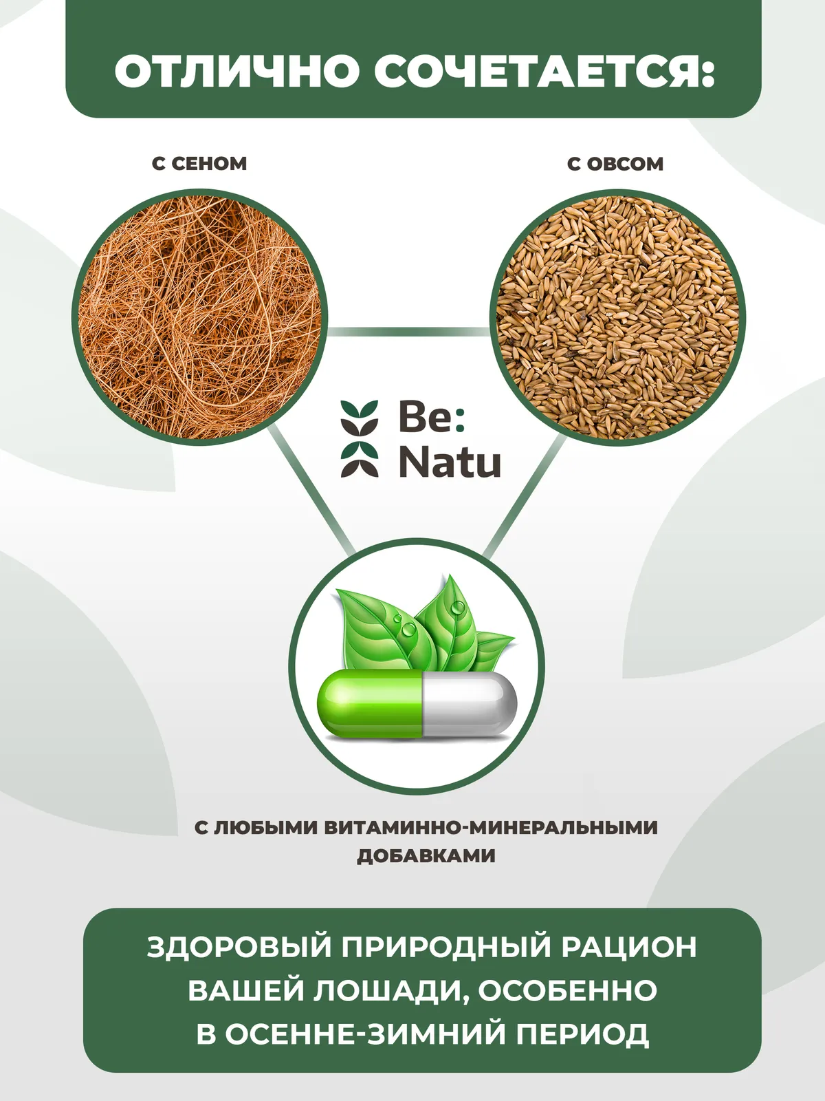 Be:Natu Гранула люцерны искусственной сушки, 20 кг