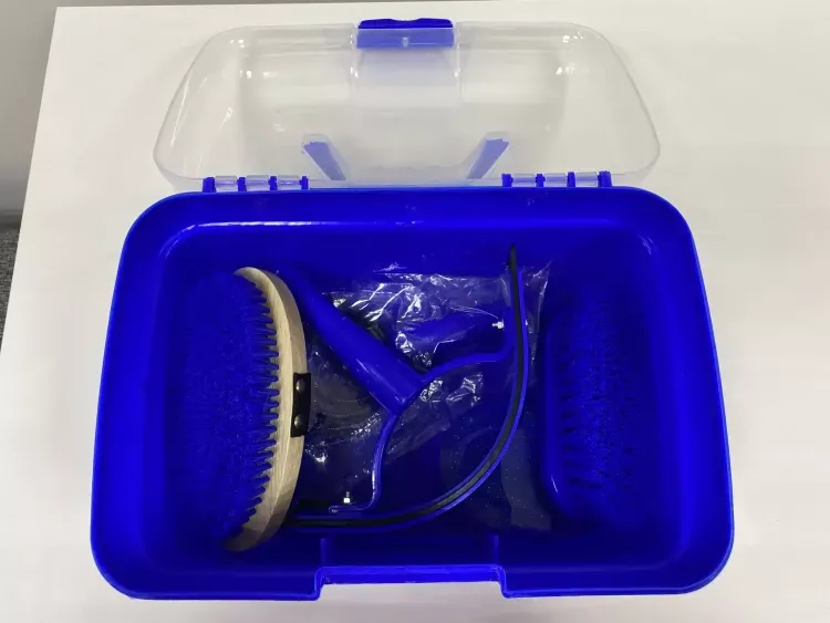 Органайзер - набор для ухода для лошадью, 8 предметов, синий, пластик, Китай
