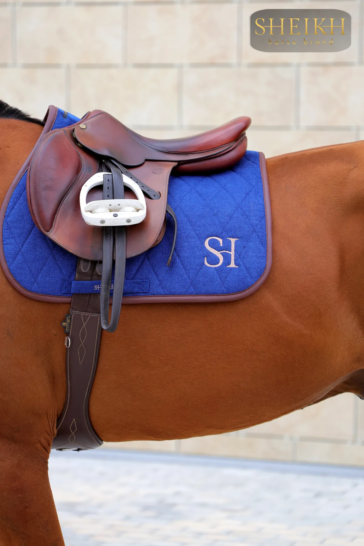 Вальтрап выездковый для верховой езды, конного спорта SHEIKH HORSE BRAND, коллекция FOREST, синий