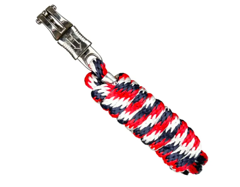 Чембур York Trio с безопасным карабином чёрно-красный