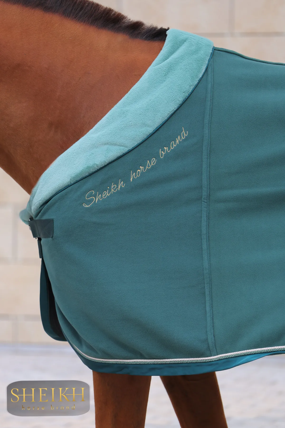 Попона SHEIKH HORSE BRAND, коллекция ORIENTAL, цвет зеленый, р-р 145