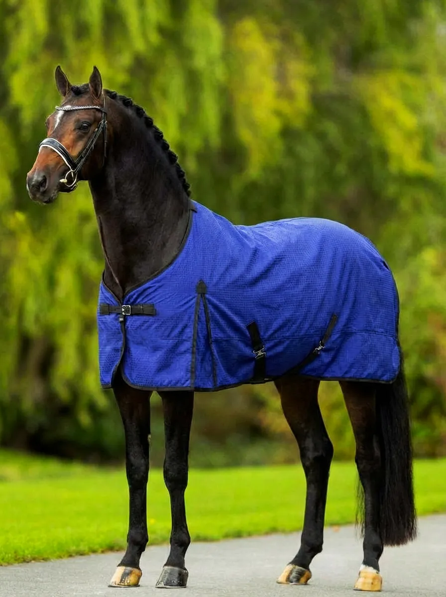 Попона вафельная для лошади ОколоКони, цвет синий, р-р 155