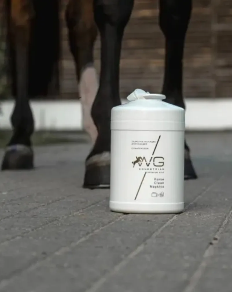 WG Влажные бесспиртовые салфетки для лошадей WG Equestrian Horse Clean Napkins