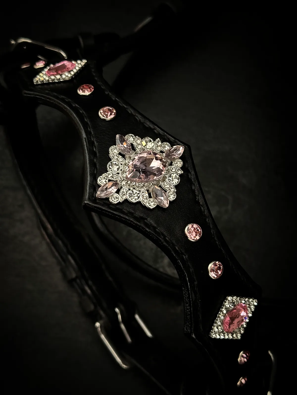 Уздечка для пони розовые стразы