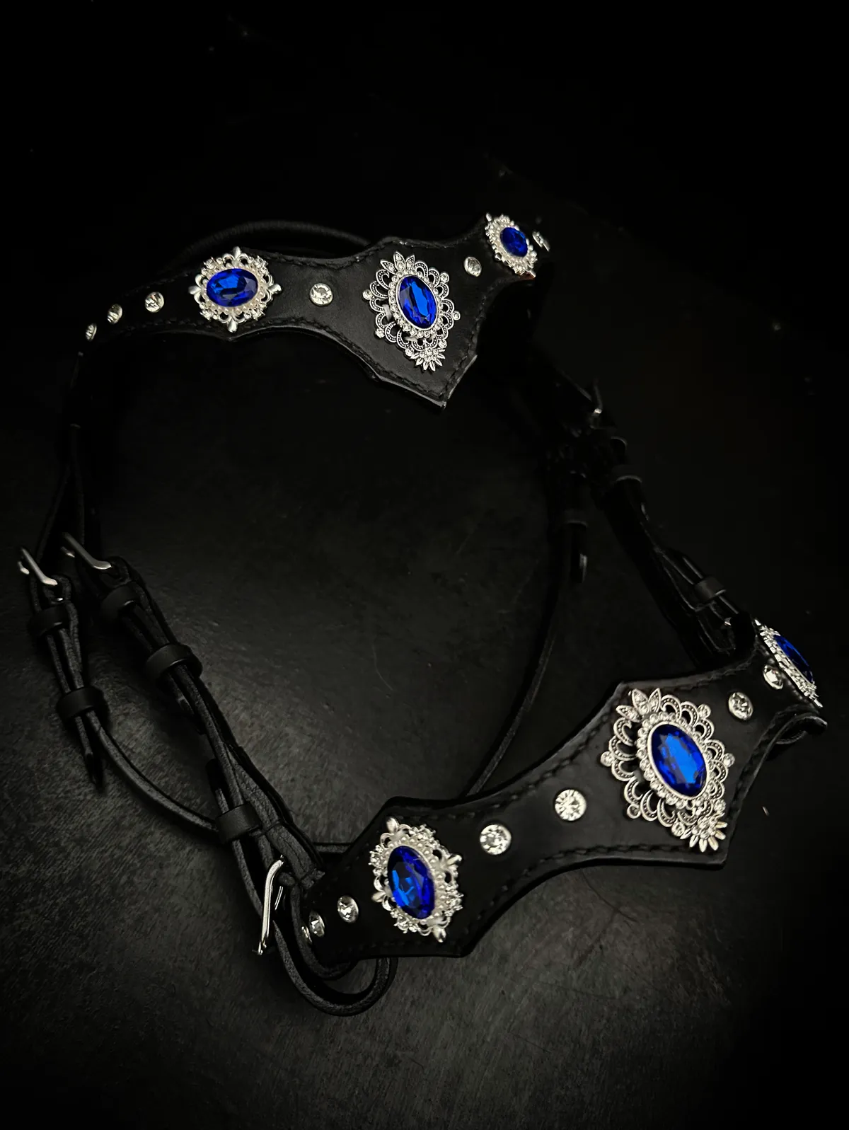 Уздечка для пони синии стразы 