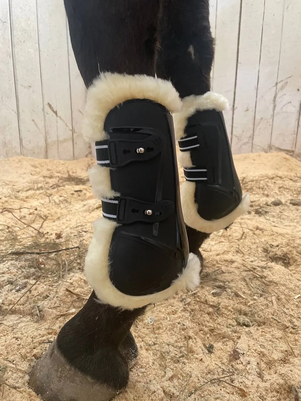 Ногавки с мехом (черный, L)