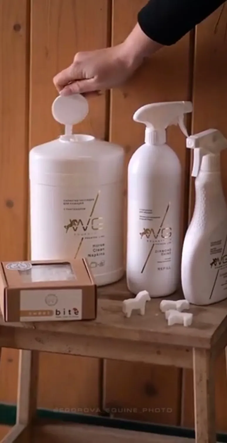 WG Влажные бесспиртовые салфетки для лошадей WG Equestrian Horse Clean Napkins