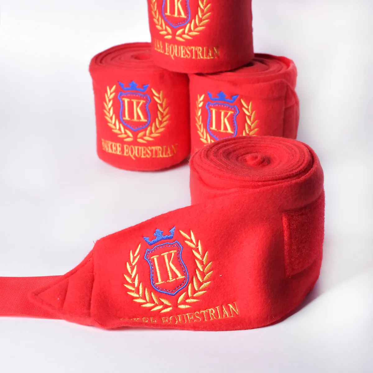 Бинты флисовые INKEE EQUESTRIAN, красные