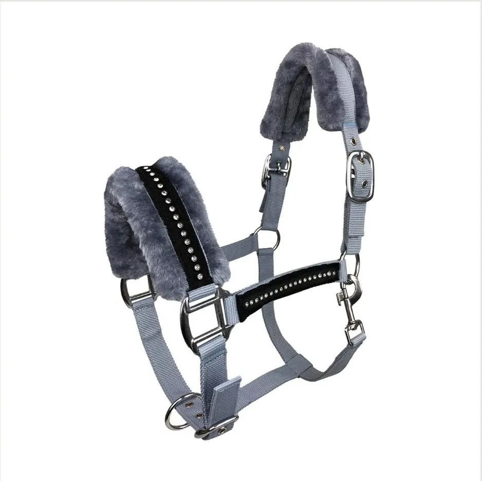 Недоуздок York Elite с иск.мехом серый Full