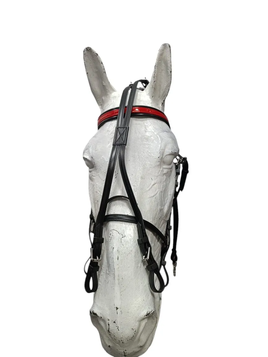 Уздечка рысистая биотан с оберчеком (черный с синим)