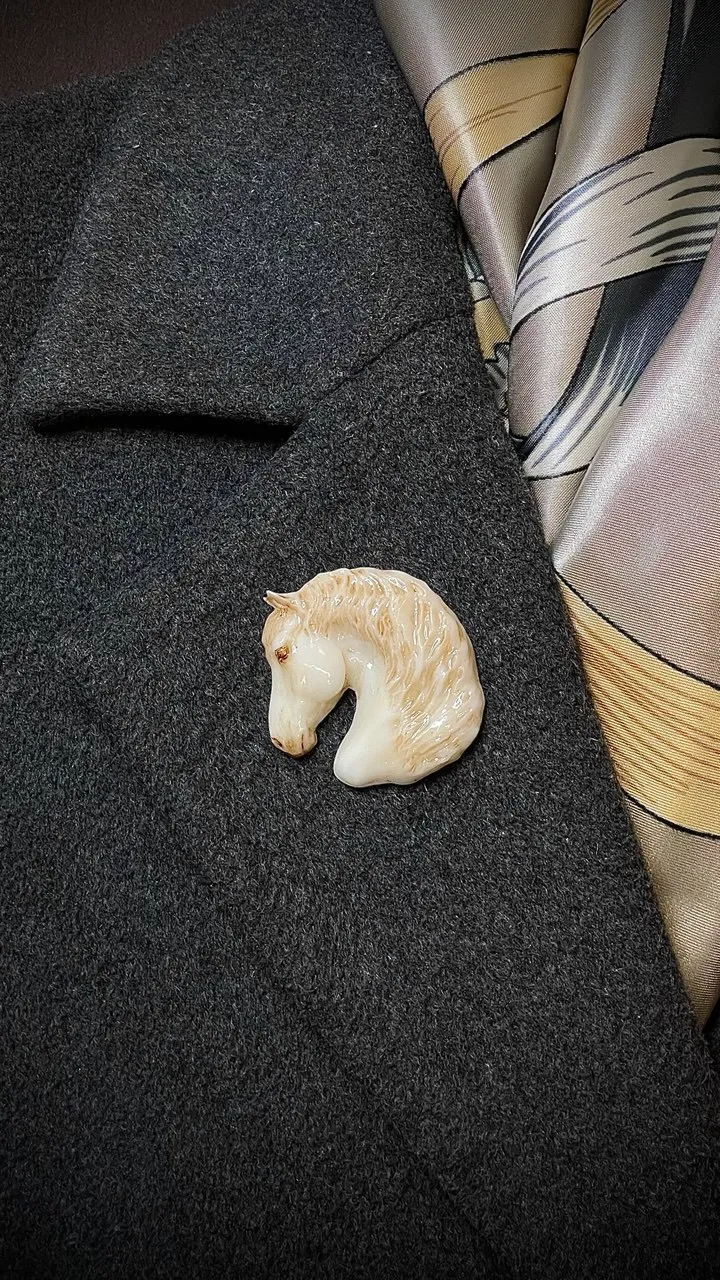 Брошь Вятка слоновая кость (имитация)