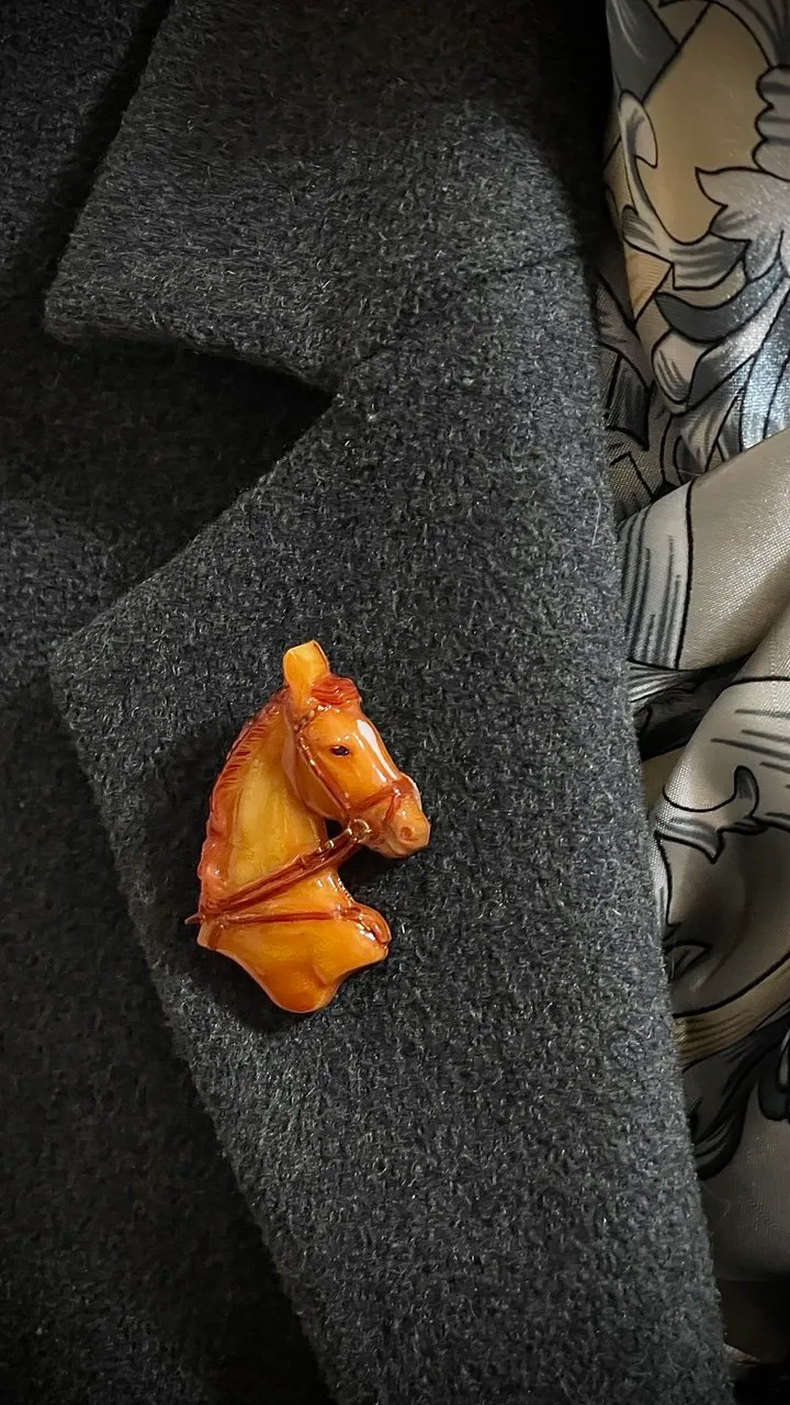 Брошь Донская лошадь ручная работа