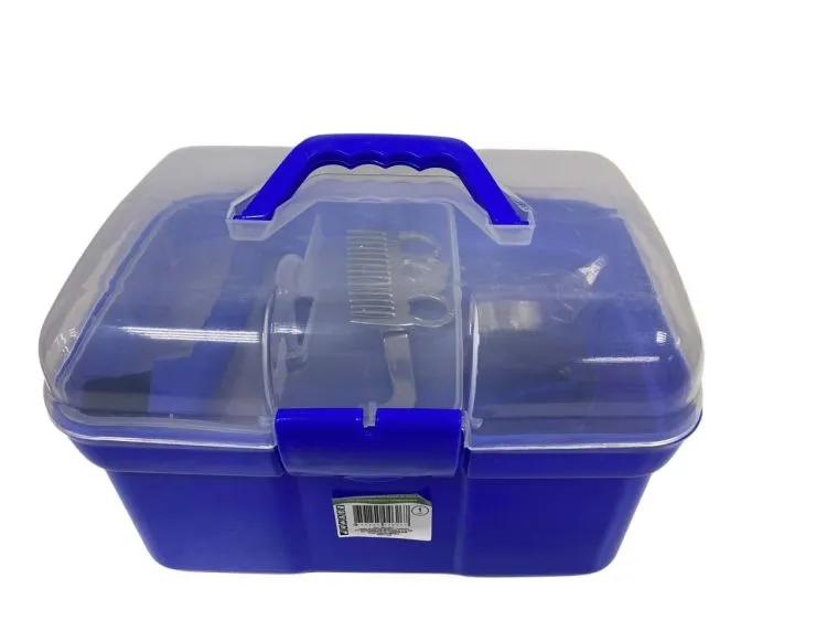 Органайзер - набор для ухода для лошадью, 8 предметов, синий, пластик, Китай