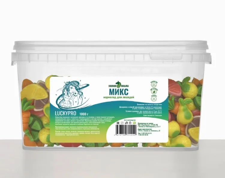 Horse-bio: Мармелад Микс LuckyPro для лошадей, 1 кг