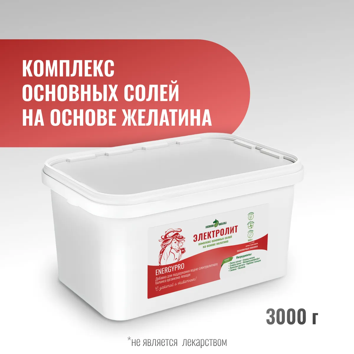 Электролит EnergyPro для лошадей MAXI, 3000 г