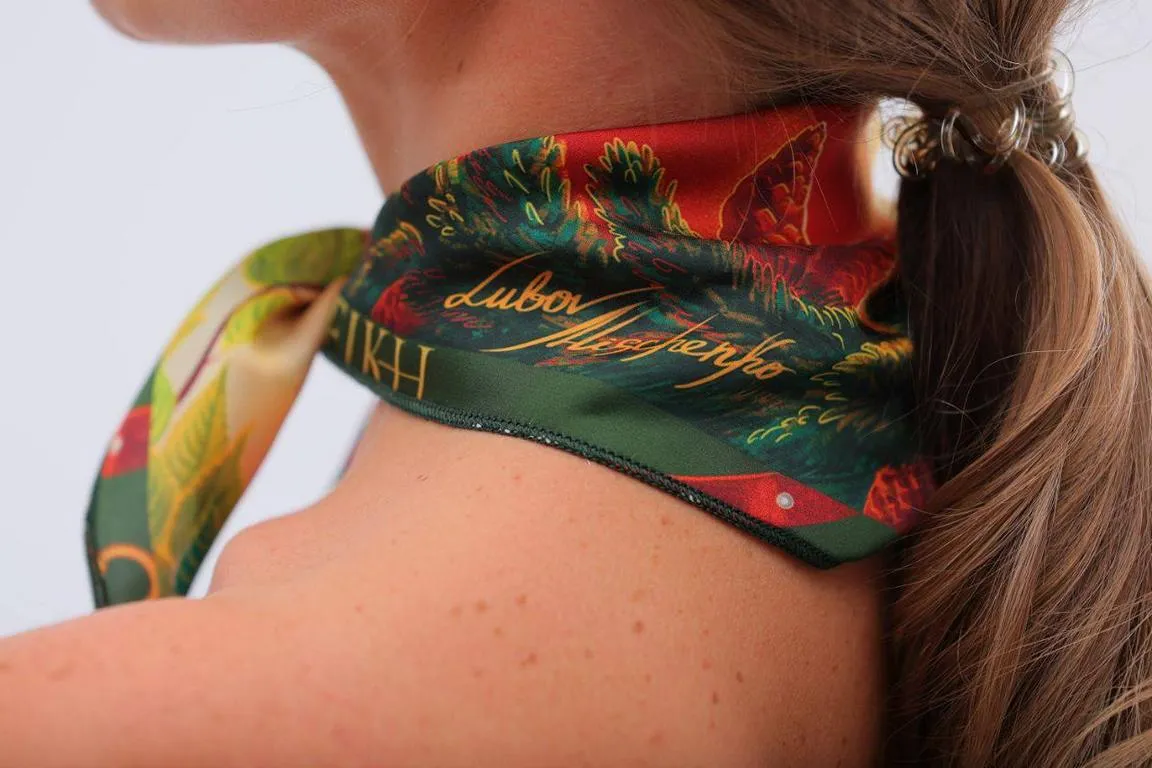 Платок маленький SHEIKH HORSE BRAND, коллекция Forest, р-р 40*40 