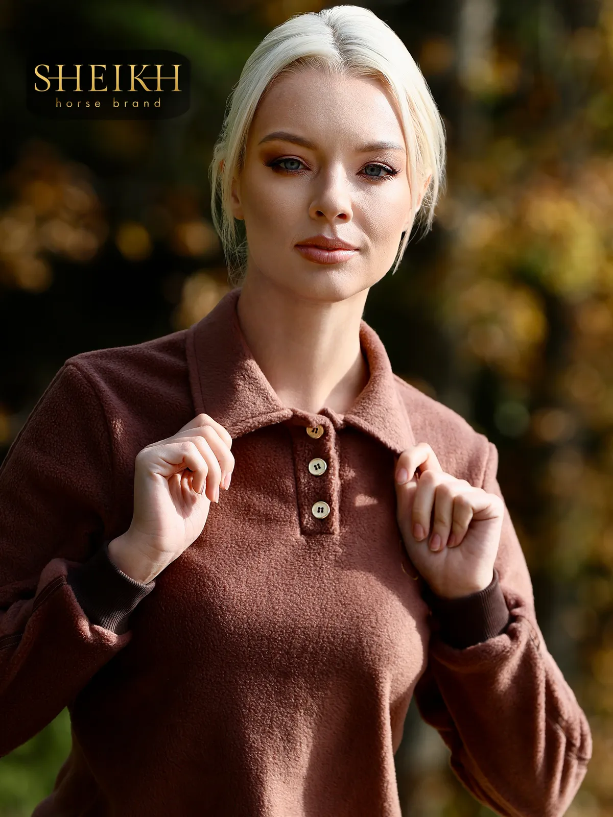 Флисовая кофта SHEIKH HORSE BRAND, цвет коричневый, размер 42 (S)