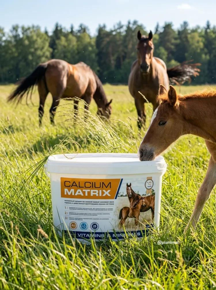 Пробио: Calcium Matrix / Кальциум Матрикс, 1,8 кг добавка для молодых лошадей, кобыл и жеребят