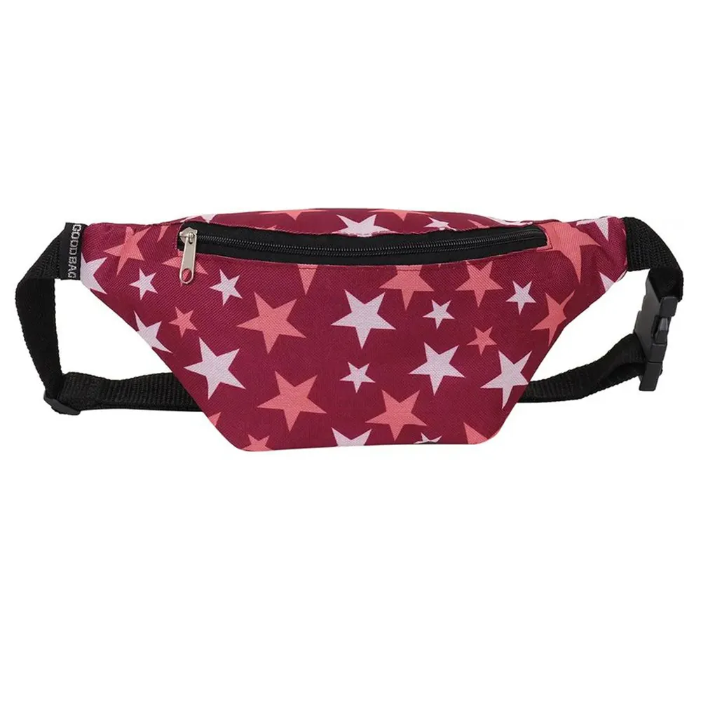 Сумка на пояс, длина 31 см (цвет бордовый со звёздами) (Good Bag)