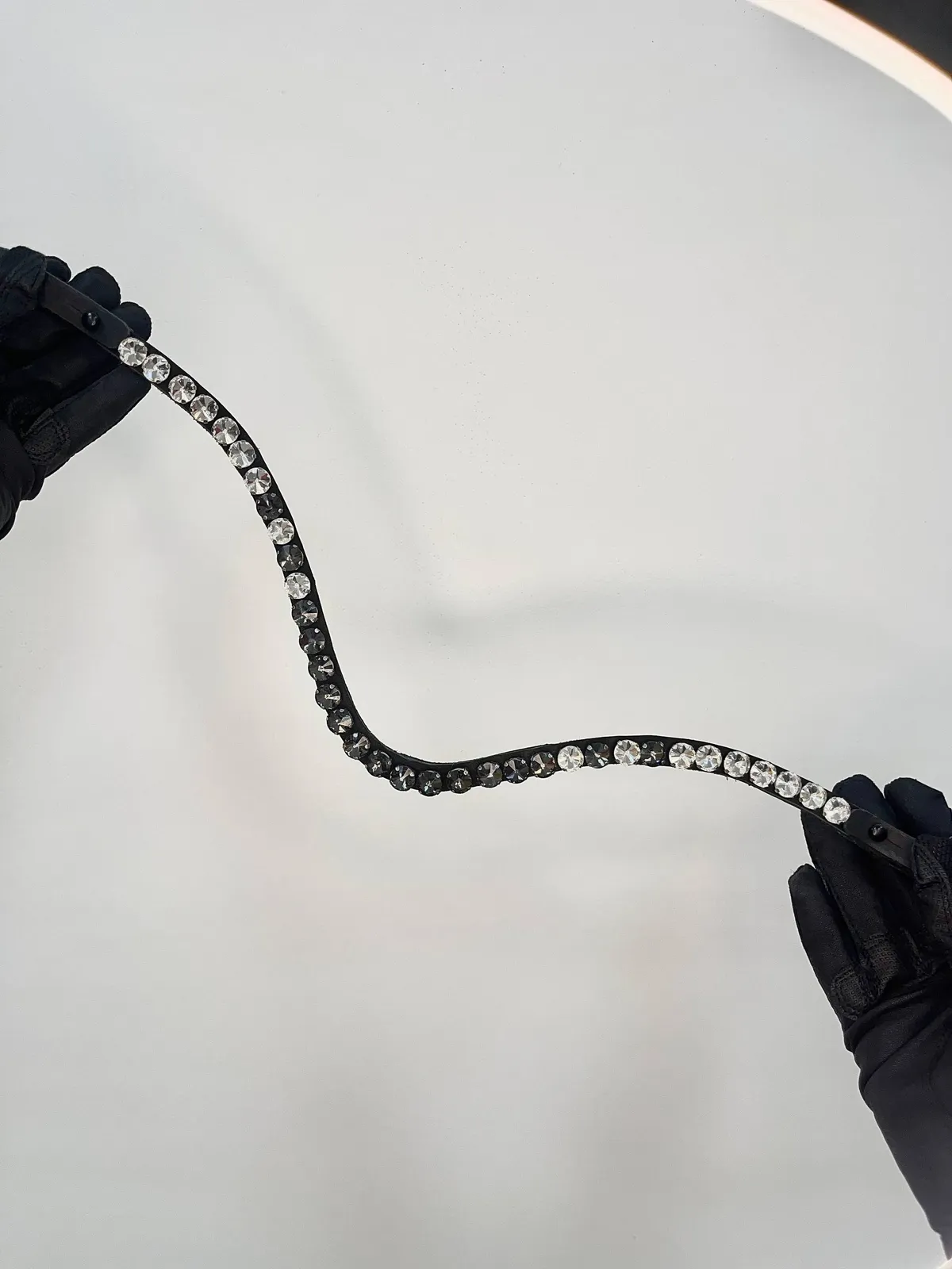 Налобник Kalipso с серебряным градиентом из страз, размер full (44 см)