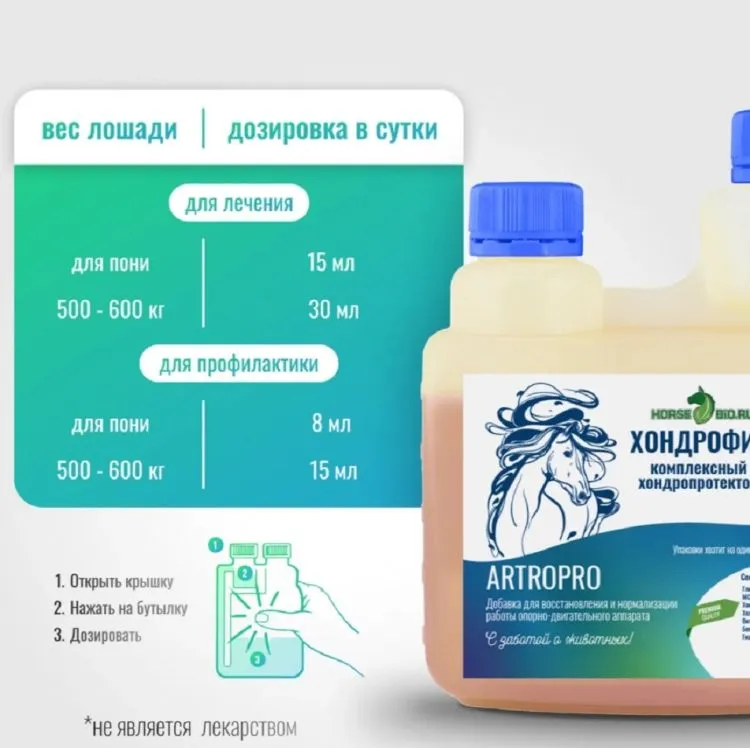 Horse-bio: Хондропротектор Хондрофит ArtroPro для лошадей, 500 мл