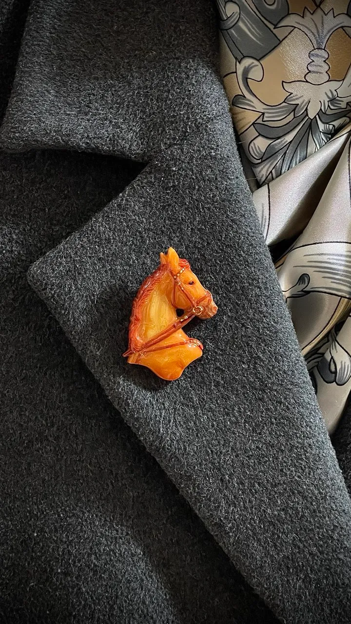 Брошь Донская лошадь ручная работа