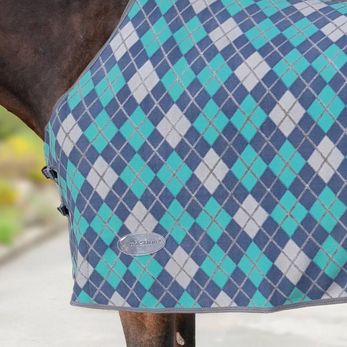 Попона HE Dalia флисовая серо-бирюзовая 145 см