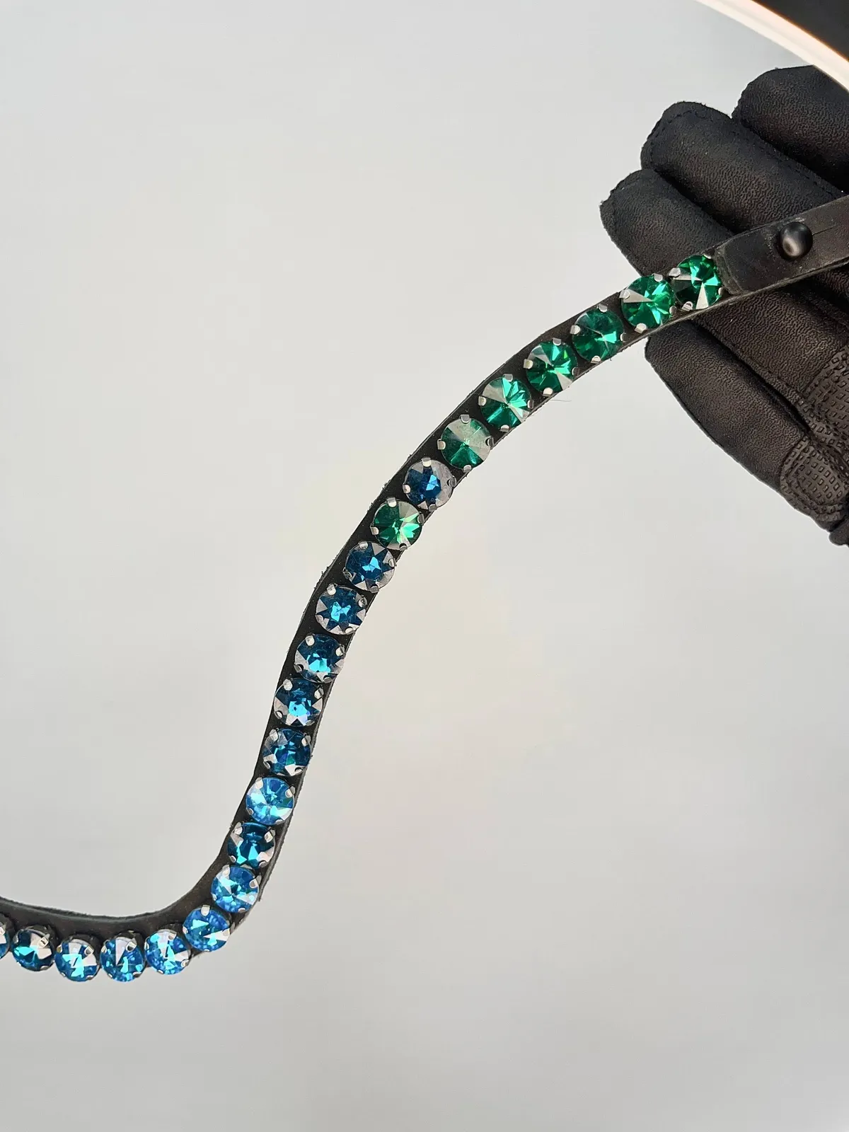 Налобник Kalipso с бирюзовым градиентом из страз, размер full (43 см)