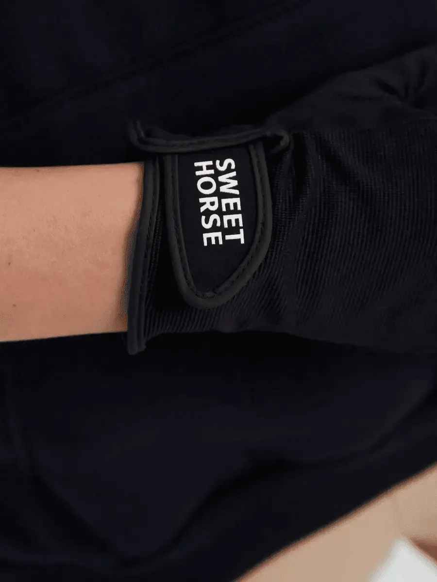 Перчатки для верховой езды, черные, XS, SweetHorse