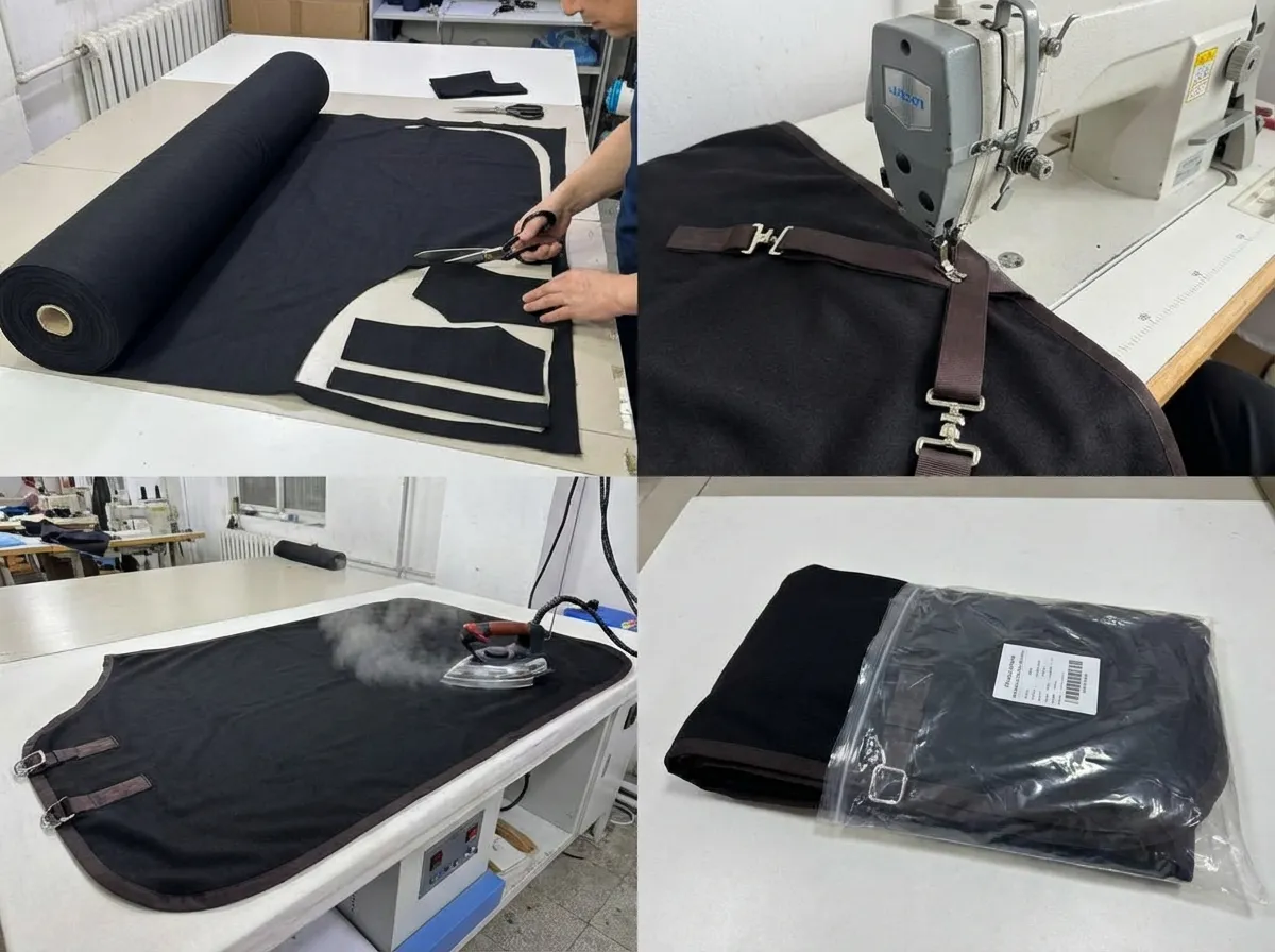 Попона шерстяная для лошади ОколоКони, цвет черный, р-р 145