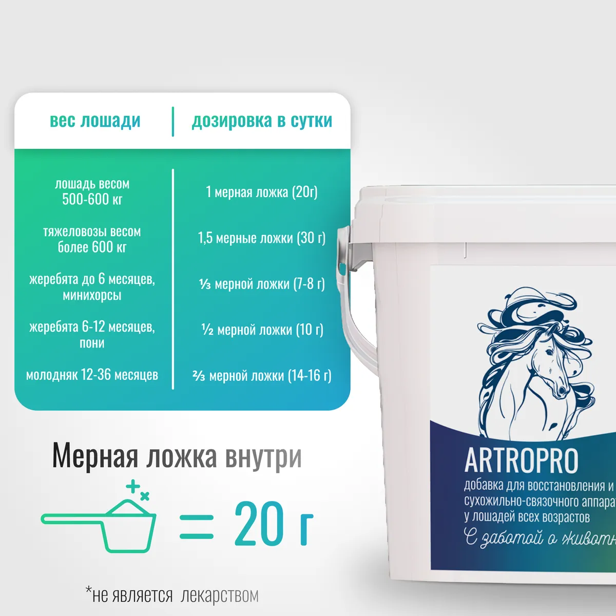Коллаген ArtroPro для лошадей и пони всех возрастов, 1200 г