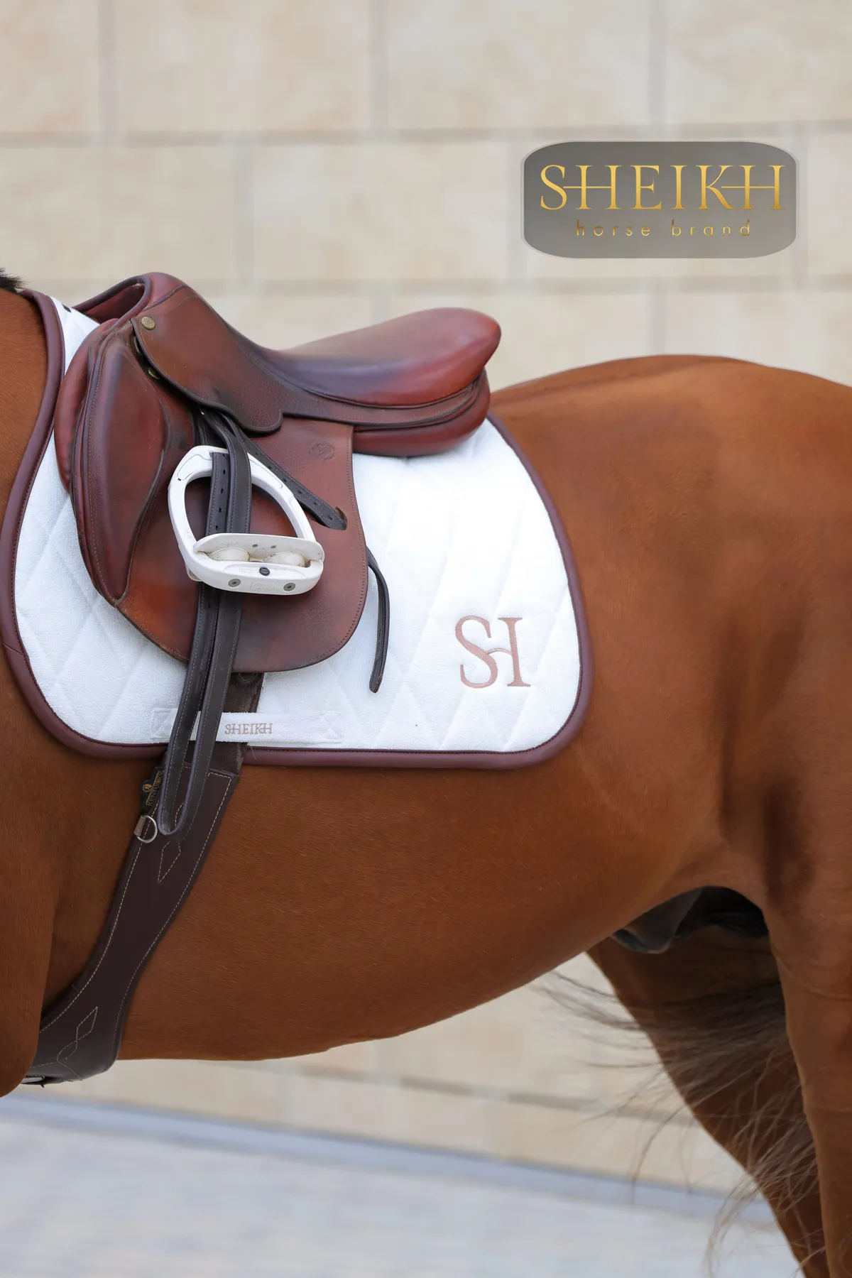 Вальтрап конкурный для верховой езды, конного спорта SHEIKH HORSE BRAND, коллекция FOREST, белый