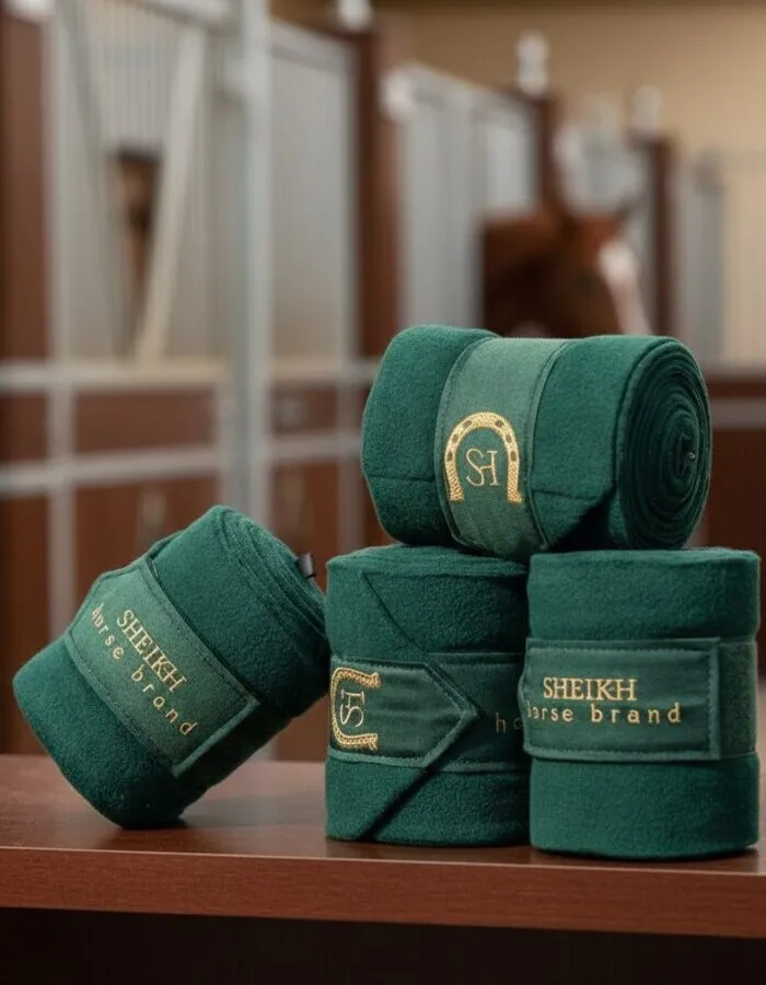 Спортивные бинты для лошадей от SHEIKH HORSE BRAND, цвет зеленый