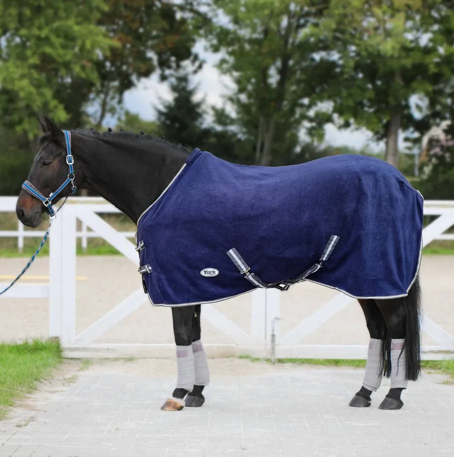 Попона York Britta флисовая с ремнями темно-синяя 165 см
