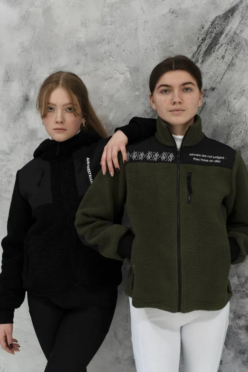 Куртка спортивная Alibiequestrian "Тедди" с капюшоном (Чёрный) (XS)