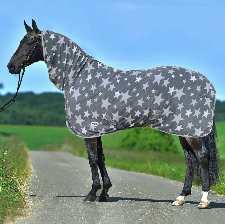 Попона York Stars флисовая с капором серая 135 см
