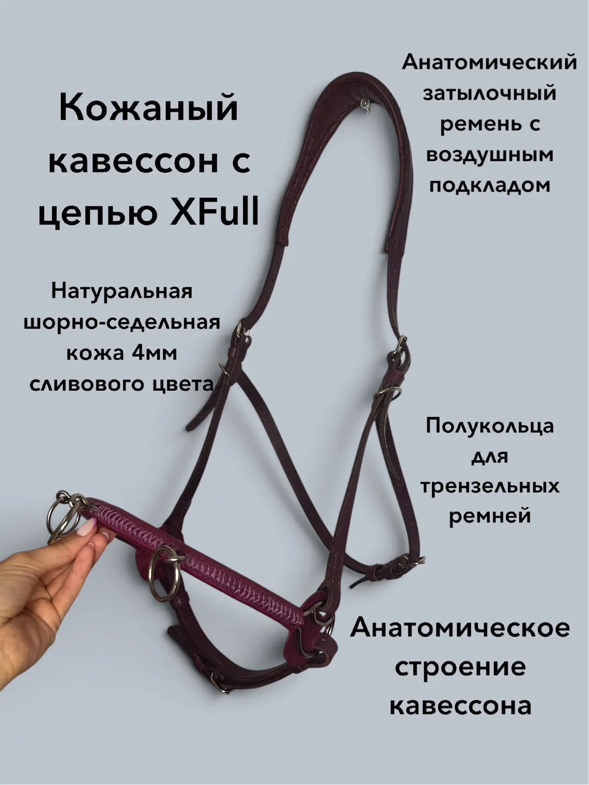 Кожаный кавессон с цепью XFull