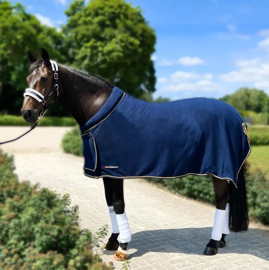 Попона HE Show флисовая без ремней темно-синяя 135 см