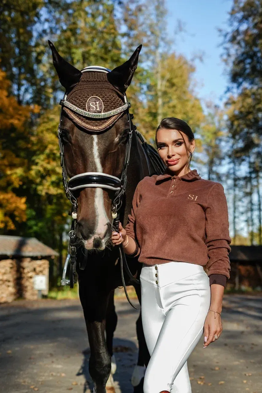 Ушки для лошади SHEIKH HORSE BRAND, коллекция ORIENTAL, цвет коричневый, р-р Full